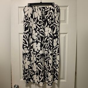Grace Black and White Floral Maxi Skirt